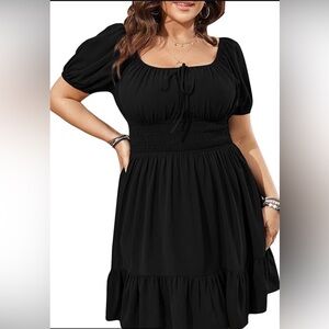 Blashe Smocked Waist Dress Womens Large Puff Sleeves CottageCore Nap Dress